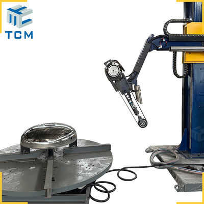 Stainless steel tank cap vessel head PLC full automation polishing machine from Trancar Industries